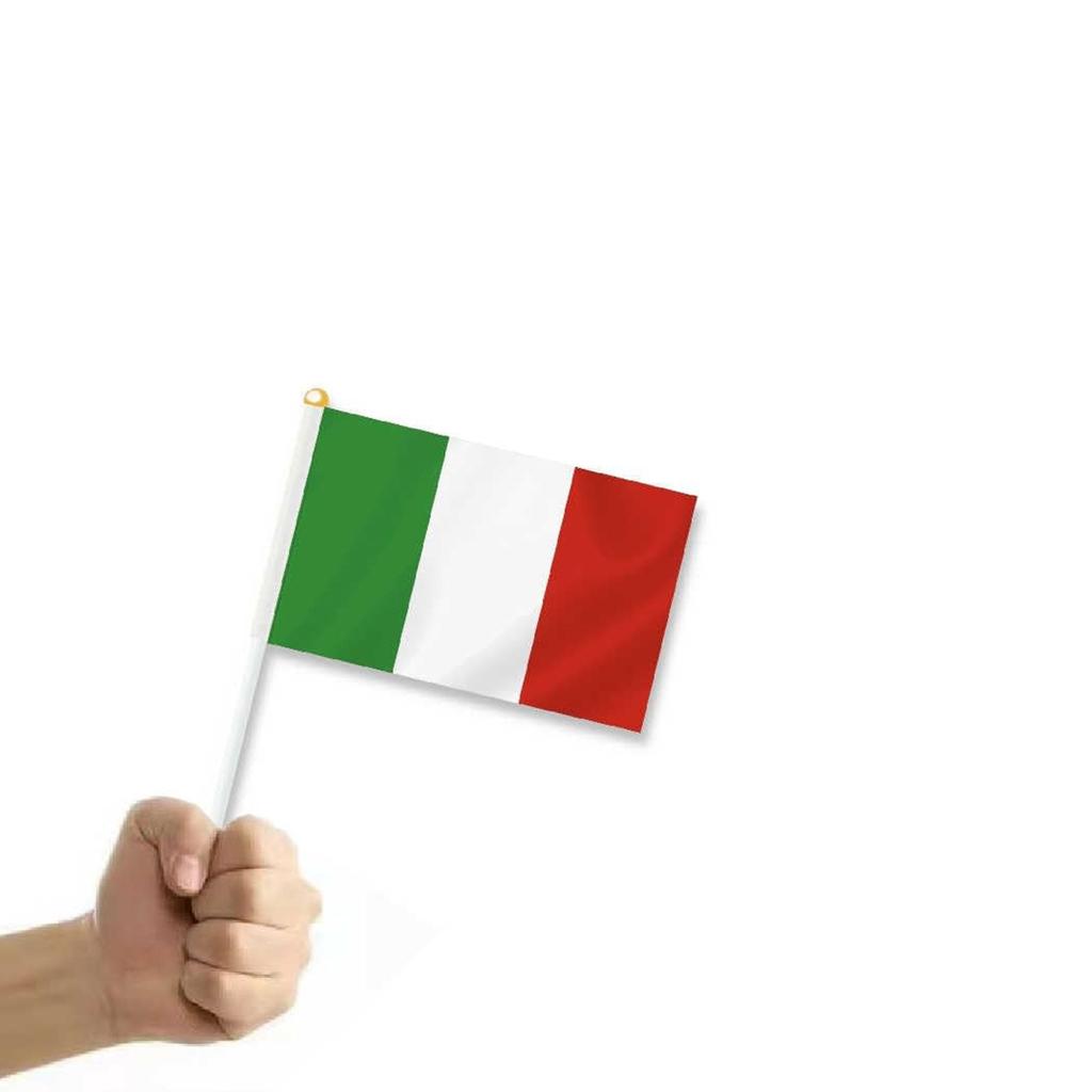 10 Pcs Italy Handheld Small Flag Italian Italiano Hand Held Mini Decor Decoration Banner Front Porch Flag Pole Fast Shipping