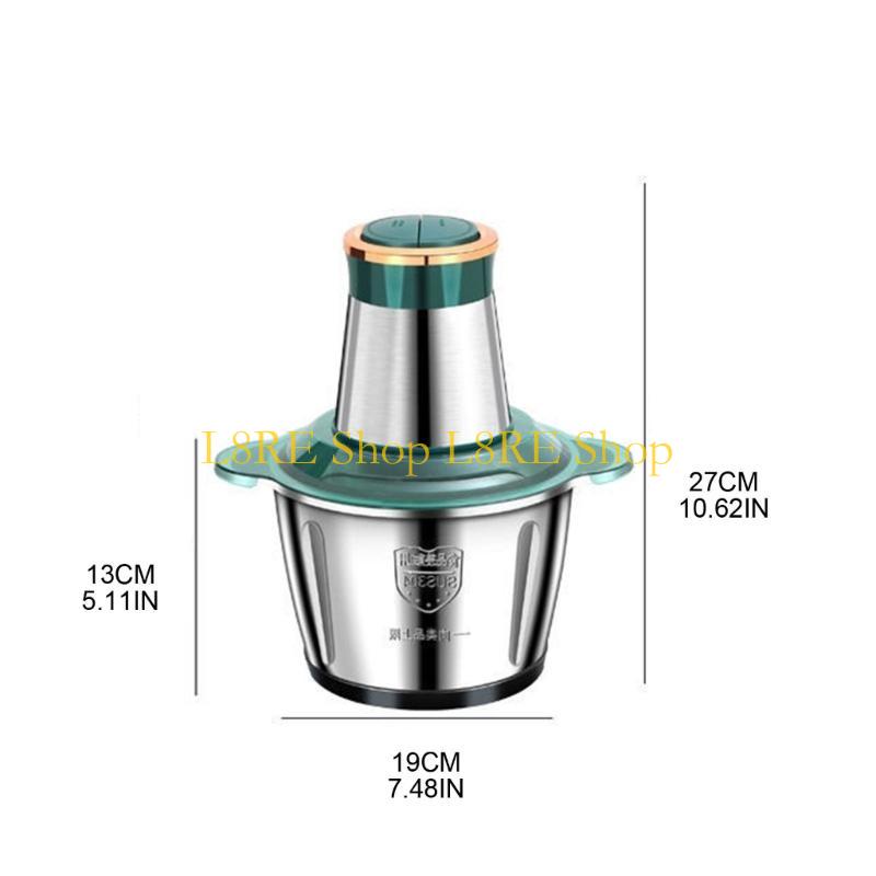 L8RE 2L Electric Grinder Processor Vegetable Chopper Slicer Machine Grinder
