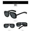 Large-frame, double-bridge, minimalist sunglasses for outdoor use and sun protection during vacations