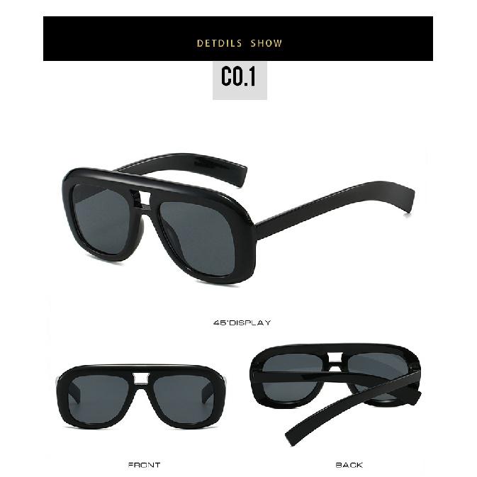 Large-frame, double-bridge, minimalist sunglasses for outdoor use and sun protection during vacations