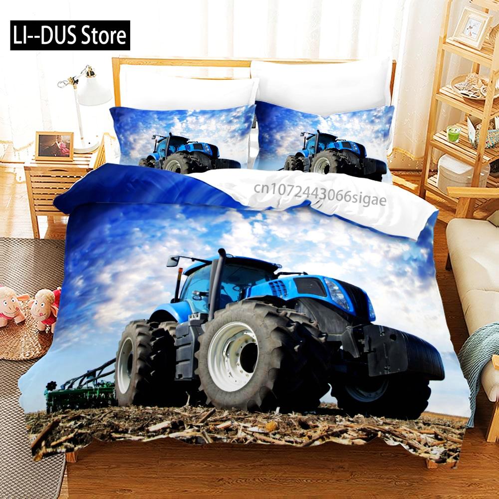 Tractor Bedding Set Bedspread Single Twin Full Queen King Size Sports Bed Set Aldult Bedroom Duvetcover 2 conjunto de cama