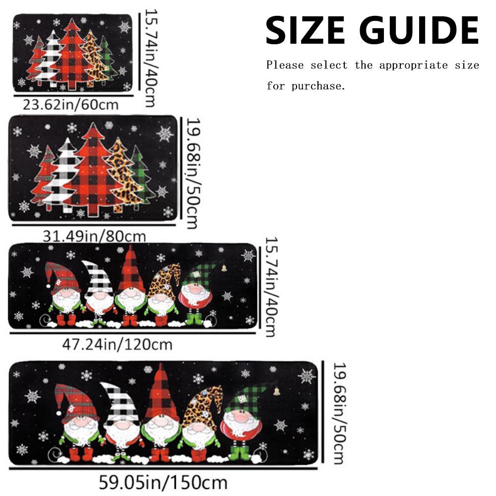 Christmas Tree Kitchen Rugs Farmhouse Red Plaid Kitchen Floor Mat Non Slip Floor Mats for Kitchen Rug Winter Christmas Decor Mat