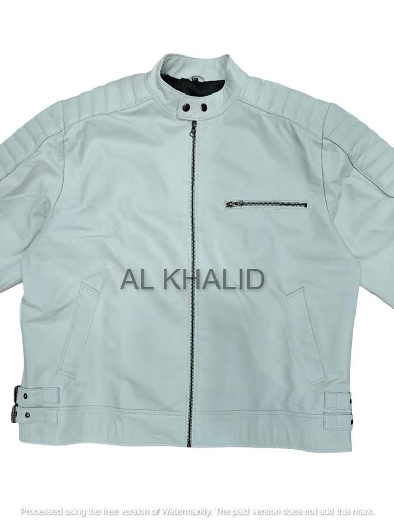 Lammleder Echtleder Handgefertigt Herrenjacke Weiß Stilvoll Echt