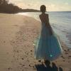 Mint Mambo Beach Resort Chic Halter Neck Fairy Dress with Flowing Hem Skirt