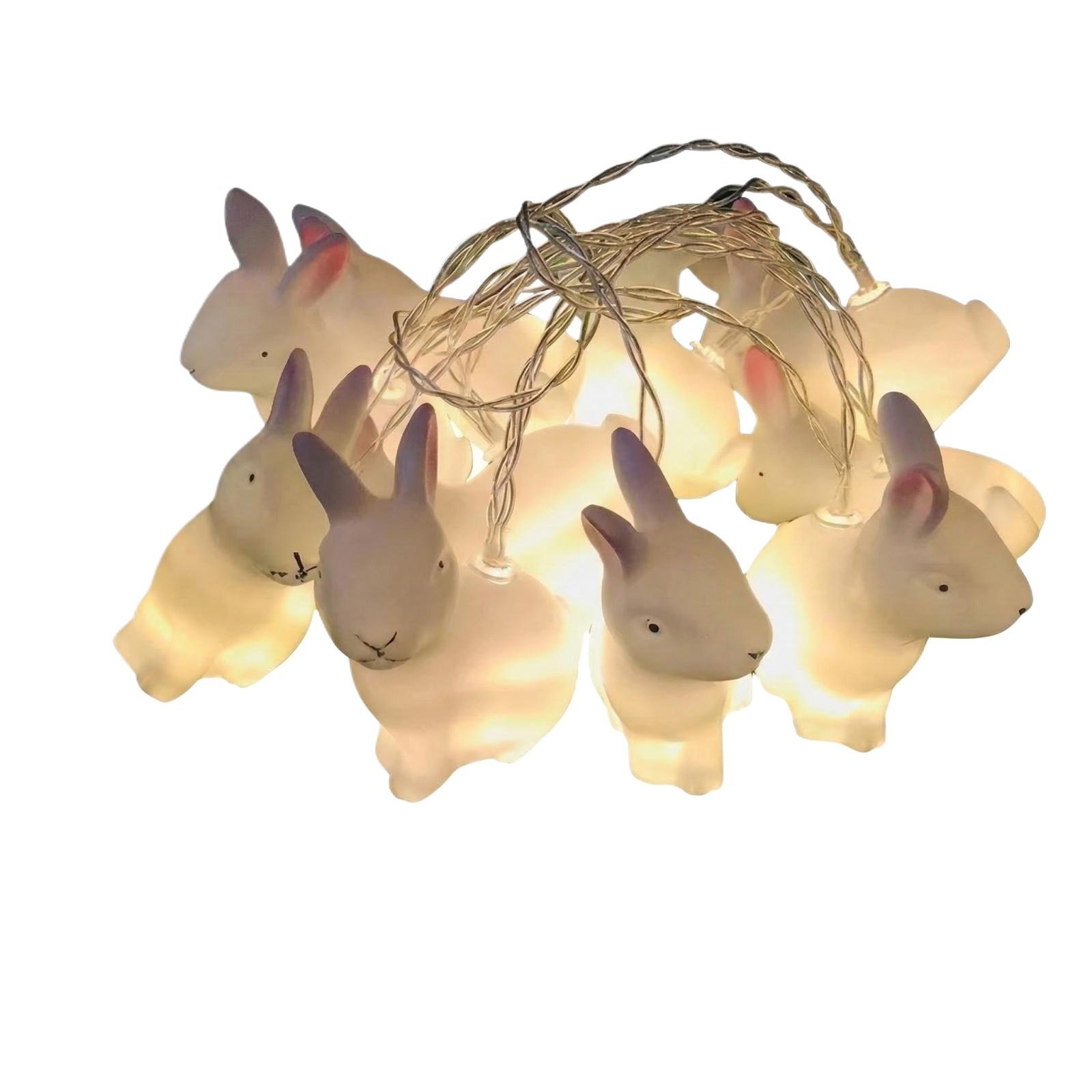 Пасхальные гирлянды с кроликами, Декоративные светильники для детской комнаты, Ночники-кролики, Светодиодные светильники One Size