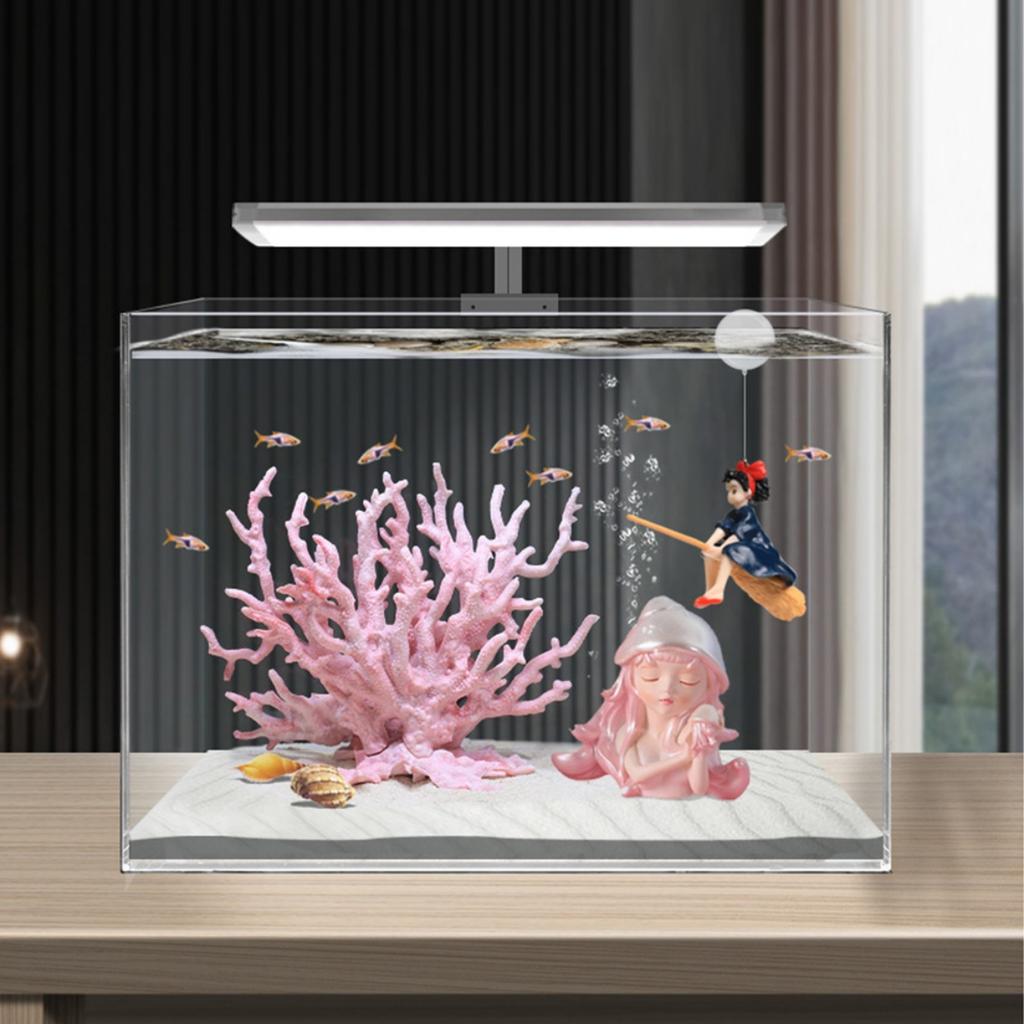 Cartoon Fish Tanks Decors Aquarium Landscaping Ornaments Mini Diver Simulated Floating Mermaid with 3cm Ball 50cm Lines