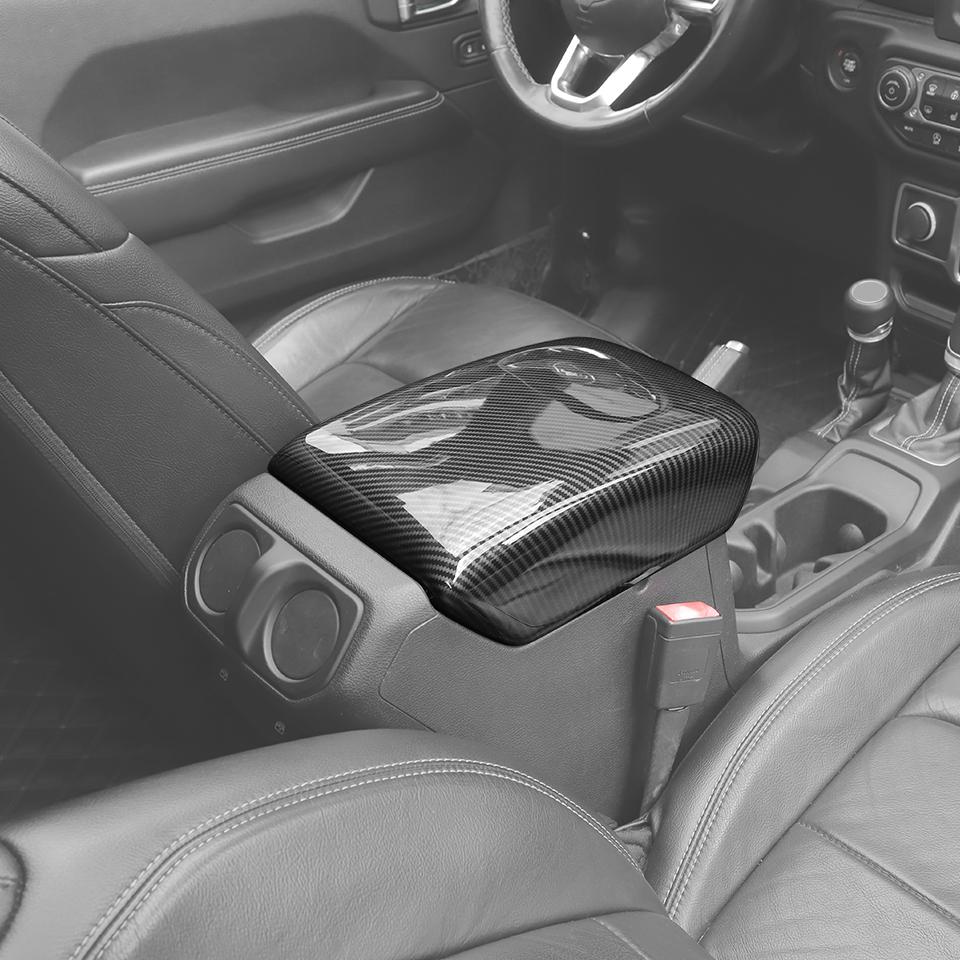ABS Armlehnenbox Dekorpaneel Dekoration Abdeckung Aufkleber Für Jeep Wrangler JL JT Gladiator 2018 Up Autoinnenraumzubehör