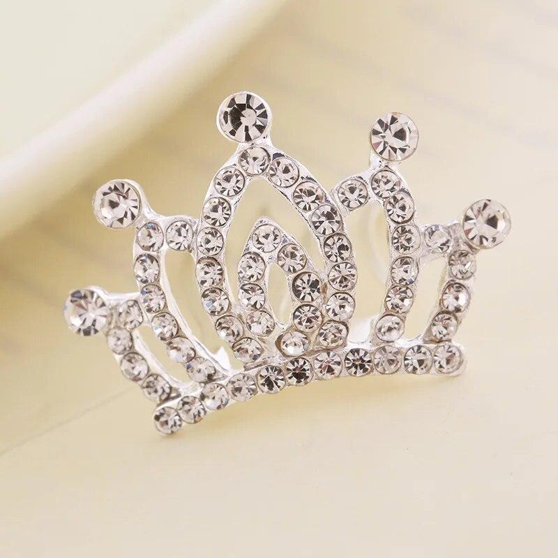 Tiaras com glitter para crianças, tiaras de cabelo com coroa 3D para meninas, bastões de cabelo de princesa para festival brilhante, acessórios para cabelo para meninas