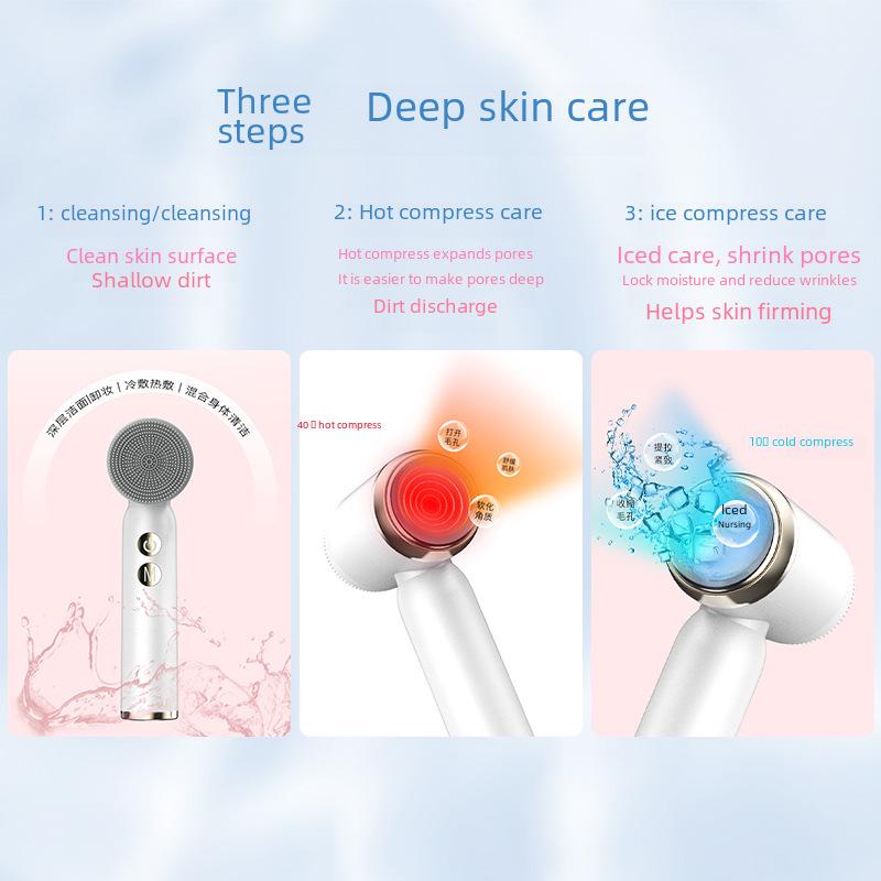 Silicone Electric Facial Cleansing Brush - Beauty Instrument Cleaner.