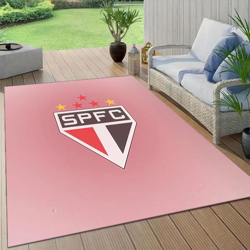 Sao Paulo FC4 Flannel Pattern Square Carpet,Area Rug,Carpet Rug for Living Room Bedroom Sofa Playroom Decor,Non-slip Floor Mat