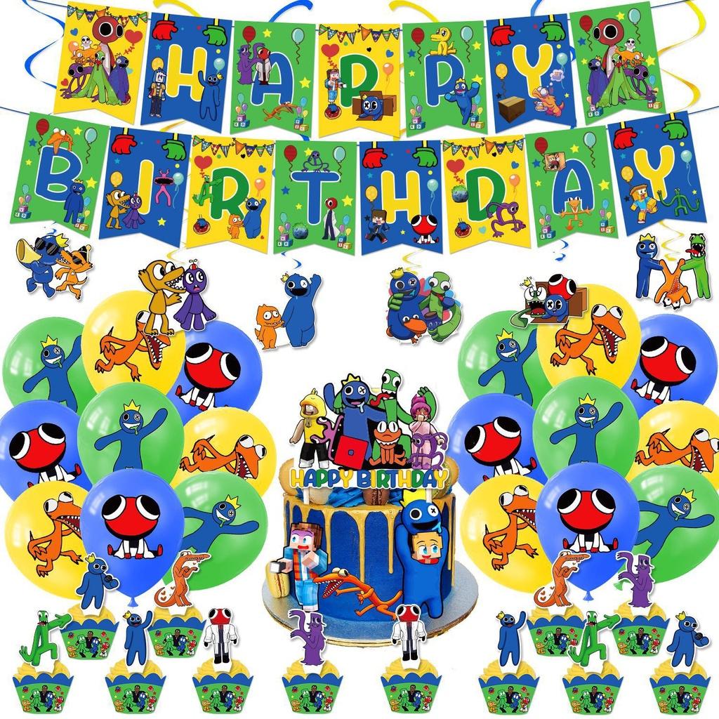 Roblox Friends Rainbow Party Supplies Banner Cake Topper Balloons Kids Birthday