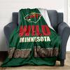 Name Custom Minnesota wild Logo Print Flannel Blanket High Quality Warm Comfortable Cover for All Seasons Perfect for Gifts Home Decor