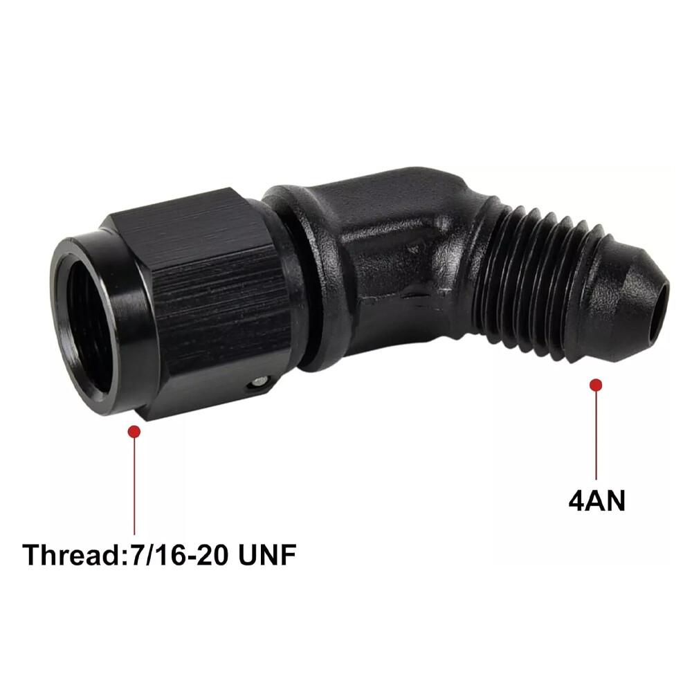2PCS AN4 AN6 AN8 AN10 Female To Male Flare 45 Degree Swivel Hose Fitting Adapter