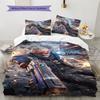 Overwatch Heroes Pattern Bedding Set Quilt Cover Pillowcase Home Decor Gift (1 * Duvet Cover + 2 * Pillowcase, Without Core)