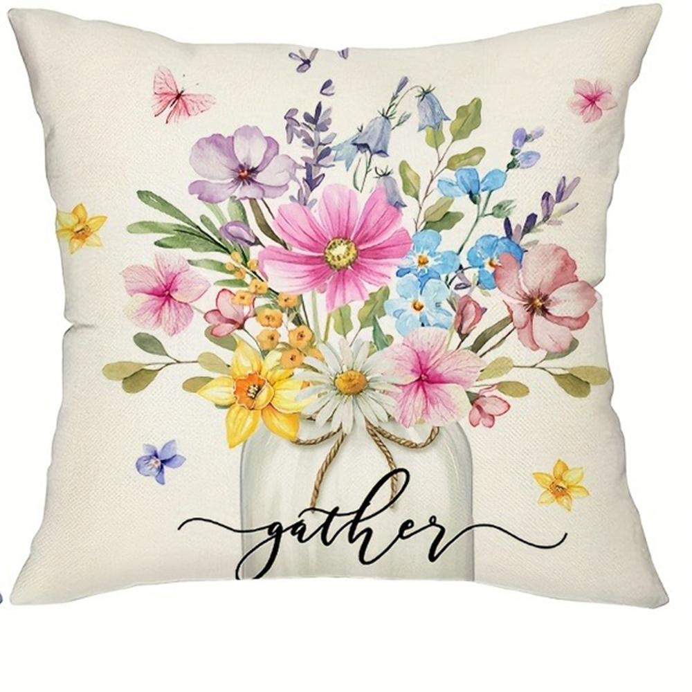 Cozy Home - Floral Harmony Pillow CoversLiving room sofa cushion cover, soft and comfortable, bedroom room decoration