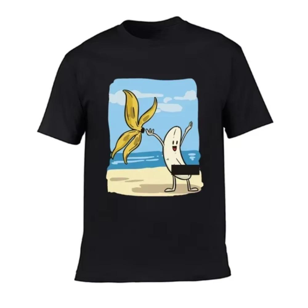 Fun Banana Graphics  Clothing Trend O Collar Short Sleeve Quick Drying Top Youth Vitality Hip Hop Funny Boy T-Shirt