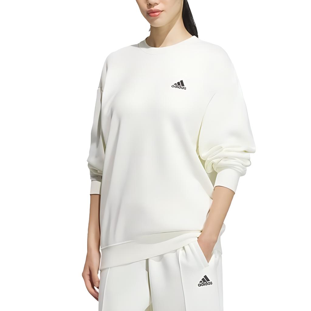 adidas Casual Thick Round Neck Pullover Long Sleeve Sweatshirt Unisex Sweatshirt Jade-White JM9111