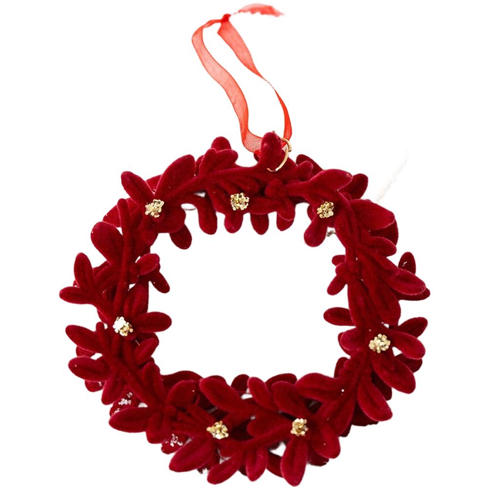 10.5*10.5cm Christmas Wreath Tree Hanging Holiday Displays Luxurious Atmosphere Reindeer Figures Seasonal Appeal
