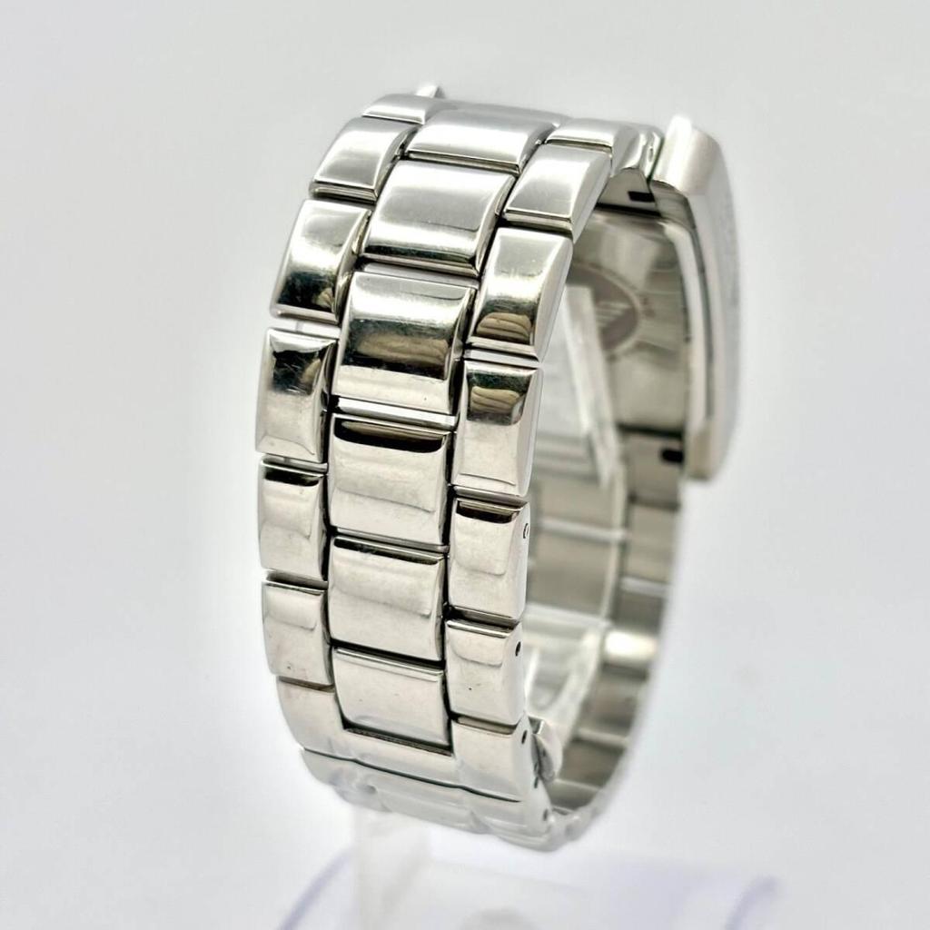 Used [New Battery] EMPORIO ARMANI Men's Watch Rectangular Roman Small Seconds AR-0156