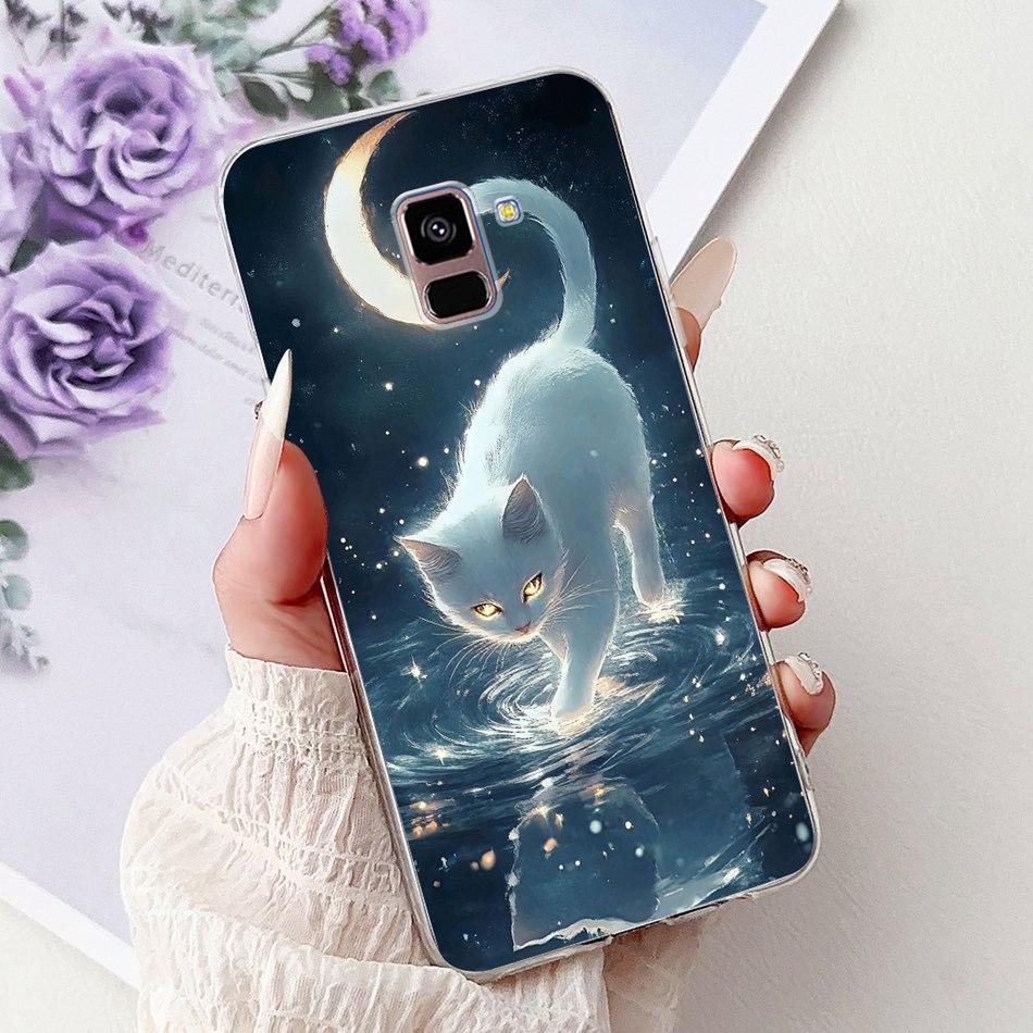 Phone Case For Samsung Galaxy A8+ (2018) SM-A730F / A8 (2018) SM-A530F Elegant Floral Butterfly Soft Silicone TPU Cases