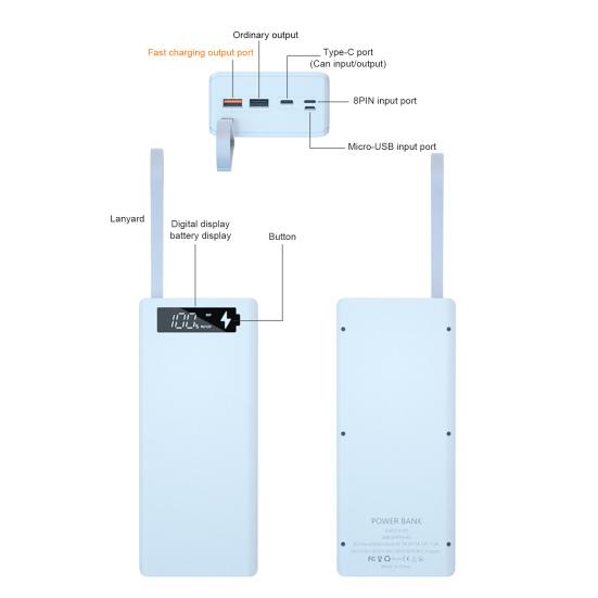 C16 Power Bank DIY Sem Solda 16x18650 Caixa Removível QC Carregador Portátil Invólucro