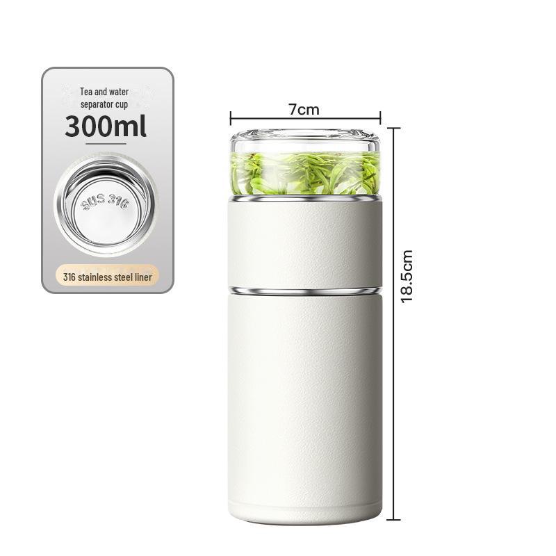 "Portable 316 Stainless Steel Tea Separator Thermos Cup - Unisex Design, Ideal for Tea Brewing and Gifting."