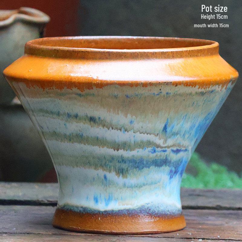 Sonderangebot: Retro Terrakotta Hoher Blumentopf für Sukkulenten oder Rettich