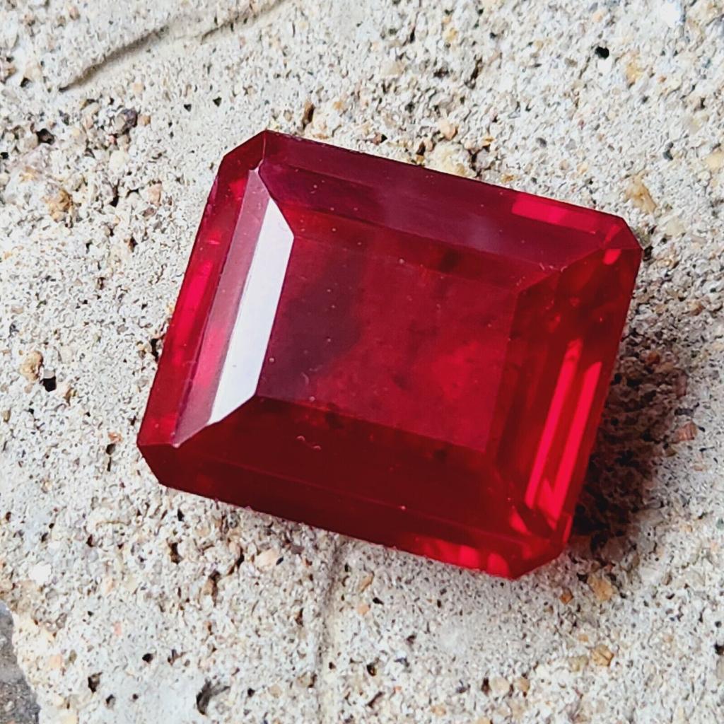 90 Cts Natural Mozambique Red Ruby Emerald Cut Ruby Gemstone Certified