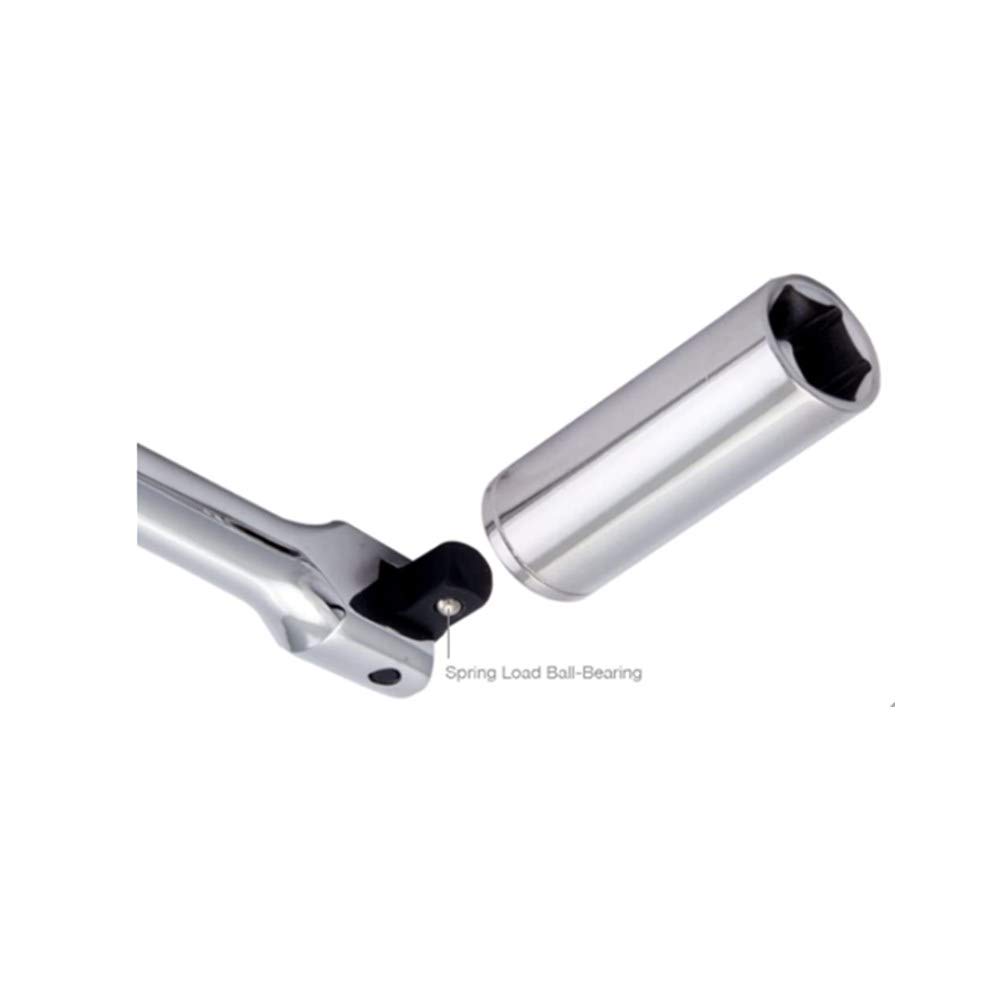 Long Spinner Handle Wheel Steel with Plated Tire Pulley Bolt Removal Tool Wrench, 12.7mm 1/2-inch Drive, 460mm, 180° Adjustable, CR-V Finish, Change,