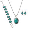 4Pcs/Set Vintage Flower Pendant Necklace Hook Earrings Bracelet
