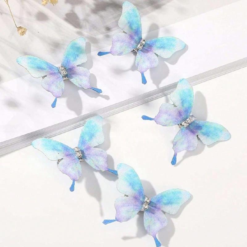 Pack Of 5 Butterfly Hair Clip For Women Girl Hair Accessories Side Barrettes For Parties Proms School Event Wear