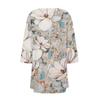 Women's Floral Print Irregular 3/4 Length Sleeve  Cardigan Jacket With Pockets Casual Cover Up
