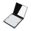 LED Lighted Travel Makeup Mirror Double Sided 2X Magnification White Light Travel Makeup Mirror for Purse Pocket Black