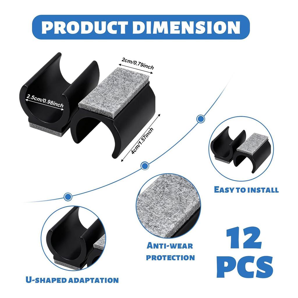 12 Pcs Chair Leg Floor Protector Chair Legs Tips Caps Chair Feet Cover 25mm 1 Inch Slides No Scratches