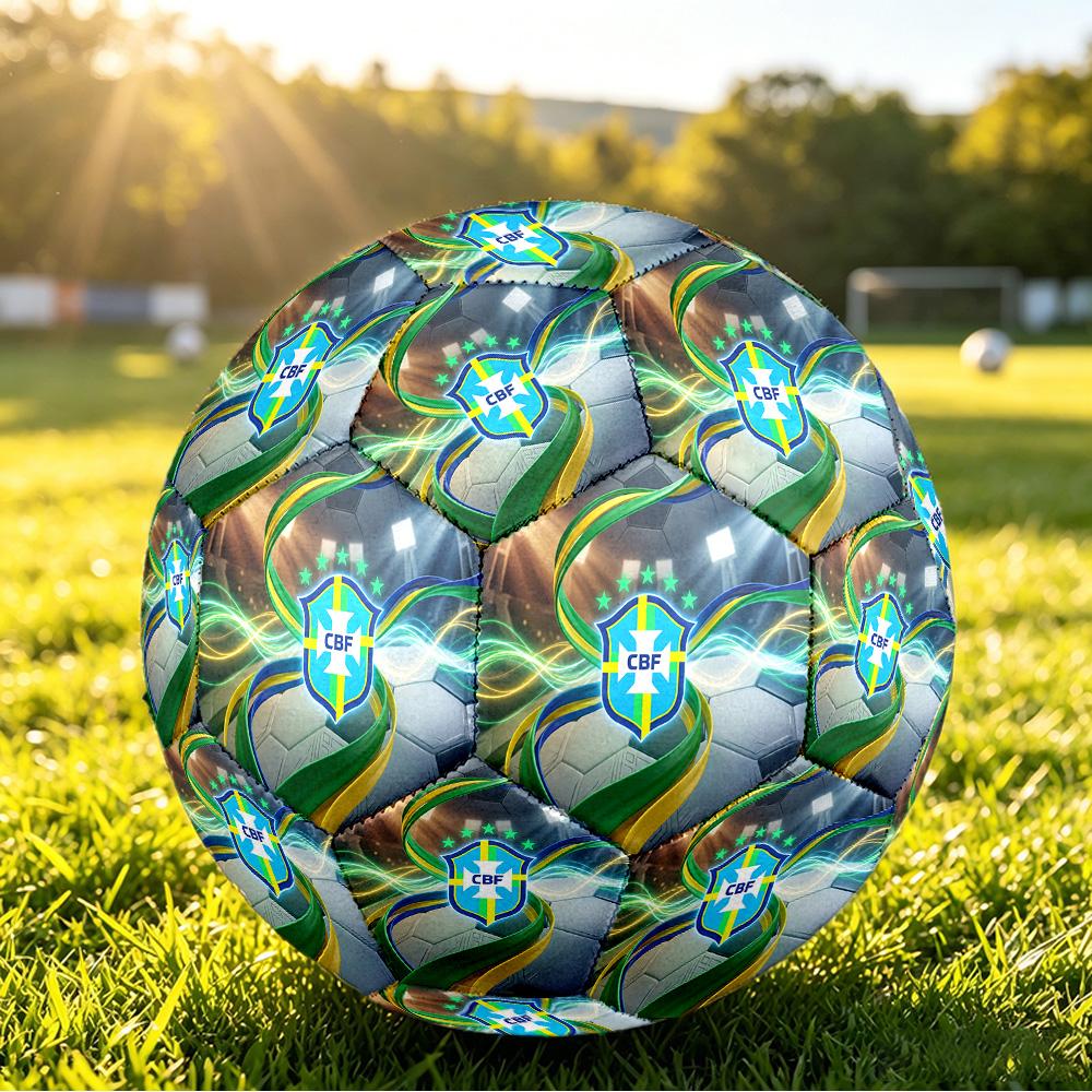 Pallone da Calcio Stampato Brasile Taglia 5 Resistente all'Usura Standard per Allenamento Adulti Regalo per tifosi per Partite Sportive Indoor Outdoor