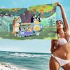 Cartoon B-Blueys Microfiber Blanket Quick Drying Beach Towels Oversized Printing Super Absorbent Pool Towel Blanket