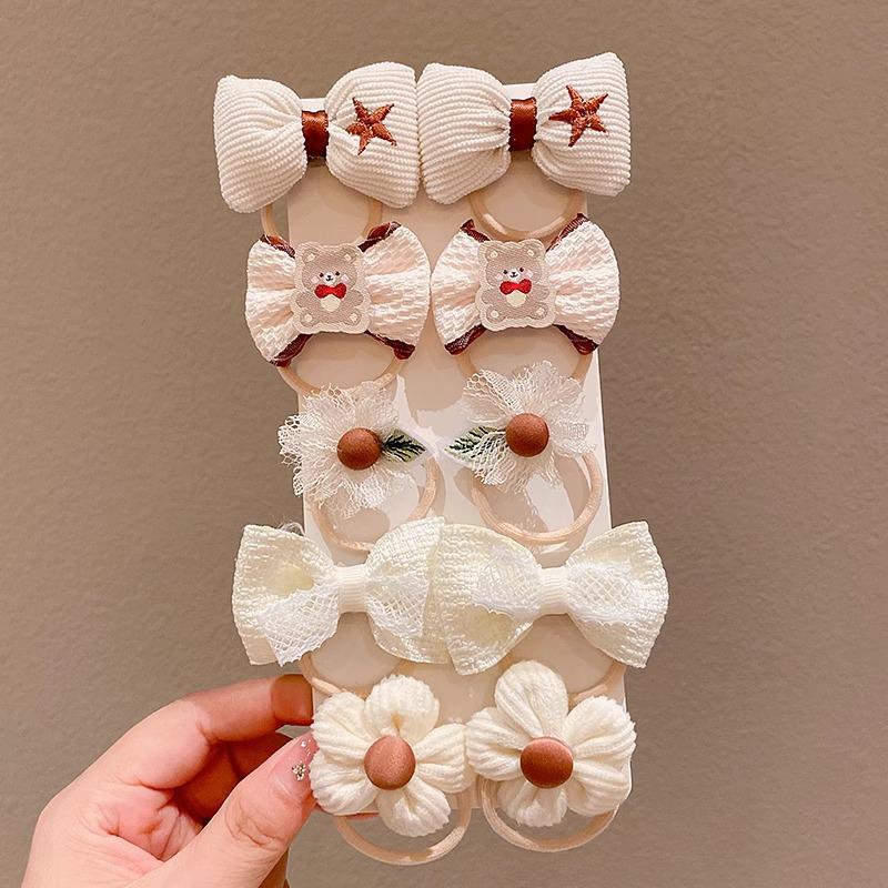 Mléčná káva čelenka do vlasů: Bezpoškození, vysoce elastická mašle čelenka pro dívky, miminka a děti - stylový vlasový doplněk.