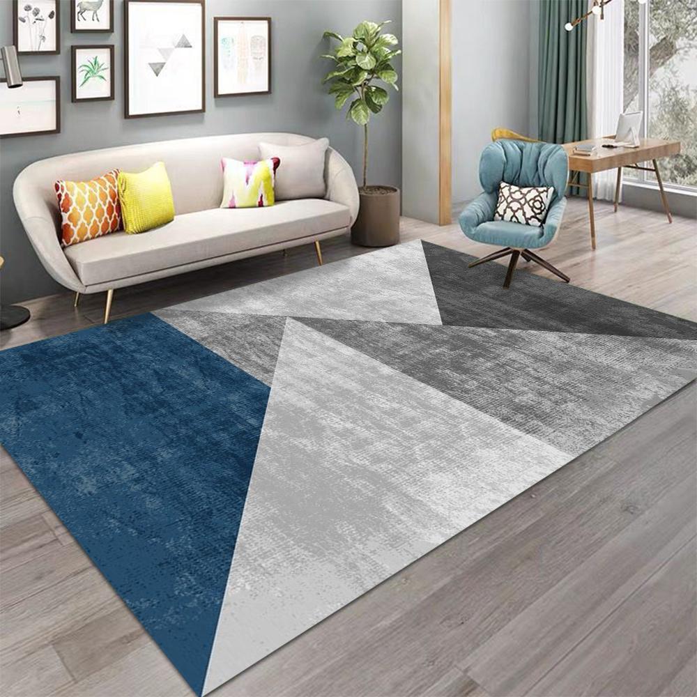 Modern Geometric Pattern Carpet Anti Slip Machine Washable Floor Mat Living Room Bedroom Office Decoration Washable Carpet
