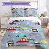 3pcs Cute Cars Bedding Set Duvet Cover Closure Includes 1 Duvet Cover & 2 Pillowcases, Soft and Comfortable for All Seasons.