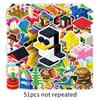 51 Building Blocks Graffiti Stickers Personalized Creative Children's Decoration Mobile Phone Water Cup Skateboard Toy Stickers