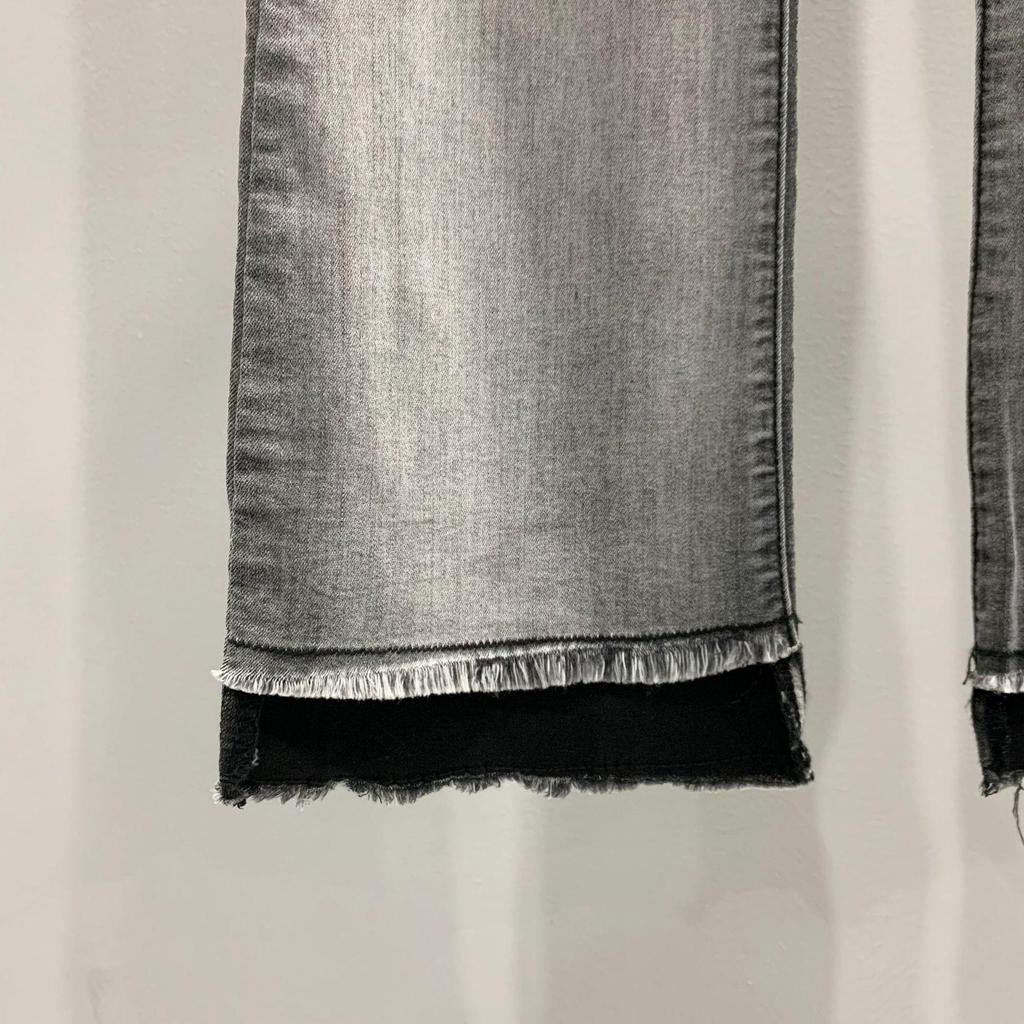 SUBHUMAN Women's 2023 Gradiented Black-Gray Slim Denim Trousers