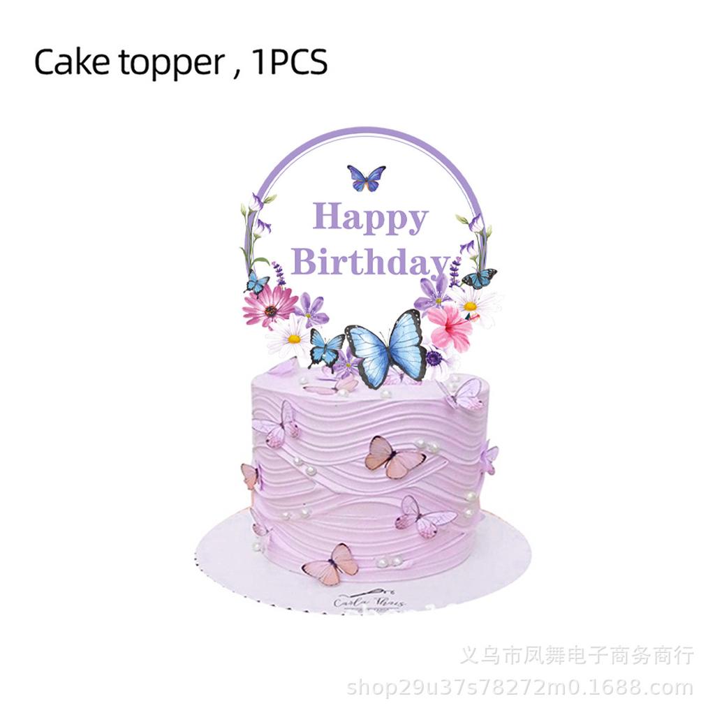 Pink Butterfly Theme Birthday Party Disposable Paper Plate Tissue Paper Cup Party Decoration Scene Supplies Set