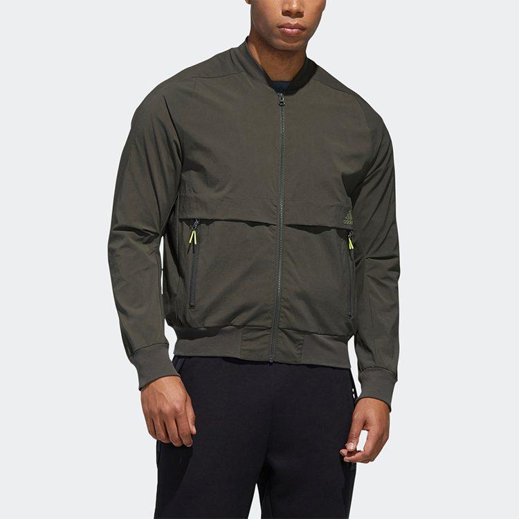 Adidas Jackets Men's Dark Brown Stand Collar Moderate Pilot GF4029