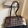 Large Capacity Plaid Bag Women's Autumn and Winter New Retro Backpack Handbag Commuter Shoulder Tote Bag
