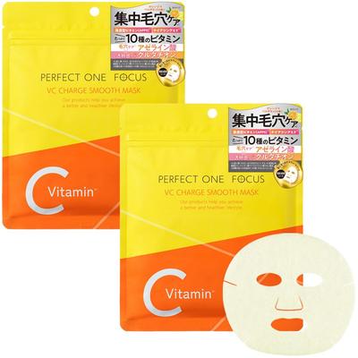 Perfect One Focus VC Charge Smooth 7 Sheets of Vitamin Pore Rich Melting Sheet Mask with a Feel Mask, (Set 2) - C, Niacinamide, Glutathione, Care,