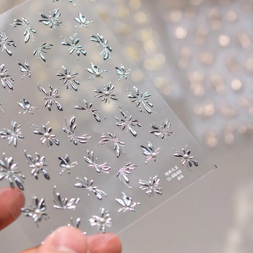 Jelly Butterfly 5D Nail Art Sticker Rhinestone Crystal Charming Shiny Insect Animals DIY Self Adhesive Decoration Manicure Decal