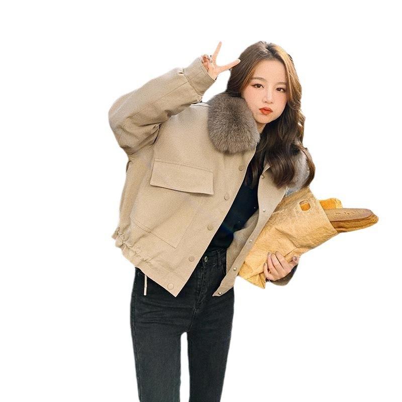 Fleece and thicker pie overcome women's new winter loose small short cotton-padded coat fur coat