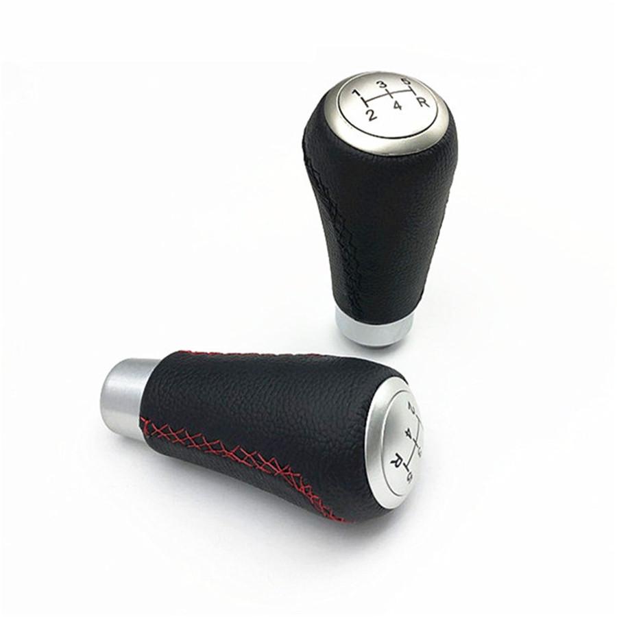 Universal New 5 Speed Leather Black&Red Stitche Manual Car Gear Stick Shift Knob Shifter