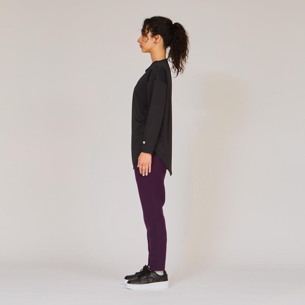 Champion Long Sleeve Round Relax Odor Quick UV Script Basic Sports T-Shirt, Neck, Fit, Antibacterial, Resistant, Drying, Protection, Logo, T-Shirt,