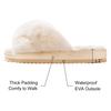 Fashion Litfun Fuzzy House Slippers For Women Fluffy Fur Slippers Warm Fur Slides Thick Bottom Cross Band Plush Lining Women's Slippers